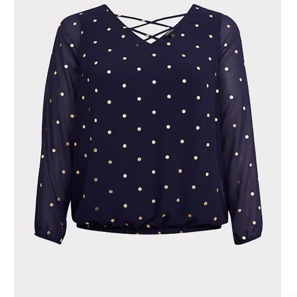 Torrid CHIFFON LATTICE BLOUSE 0 - Picture 6 of 6